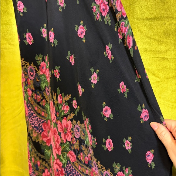 Rare Vintage 90s Betsey Johnson New York Bias Cut Floral Baroque Midi Dress XS - Picture 8 of 9